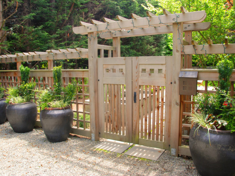 Металические ворота с калиткой для частного дома