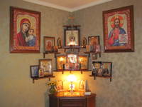 Православные иконы  чаще всего размещают в
