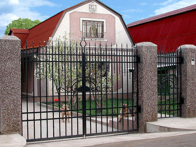 Кованные ворота для частного дома
